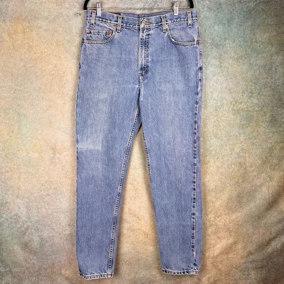VTG 90s Levis 512 Denim Jeans Mens Sz 36x32 Blue Slim Fit Tapered Leg Med Wash - Picture 1 of 9